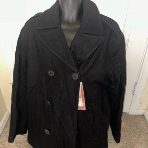 Levi's Men's button Up Black Wool Outdoors Hiking Winter Fashion Jacket Coat L